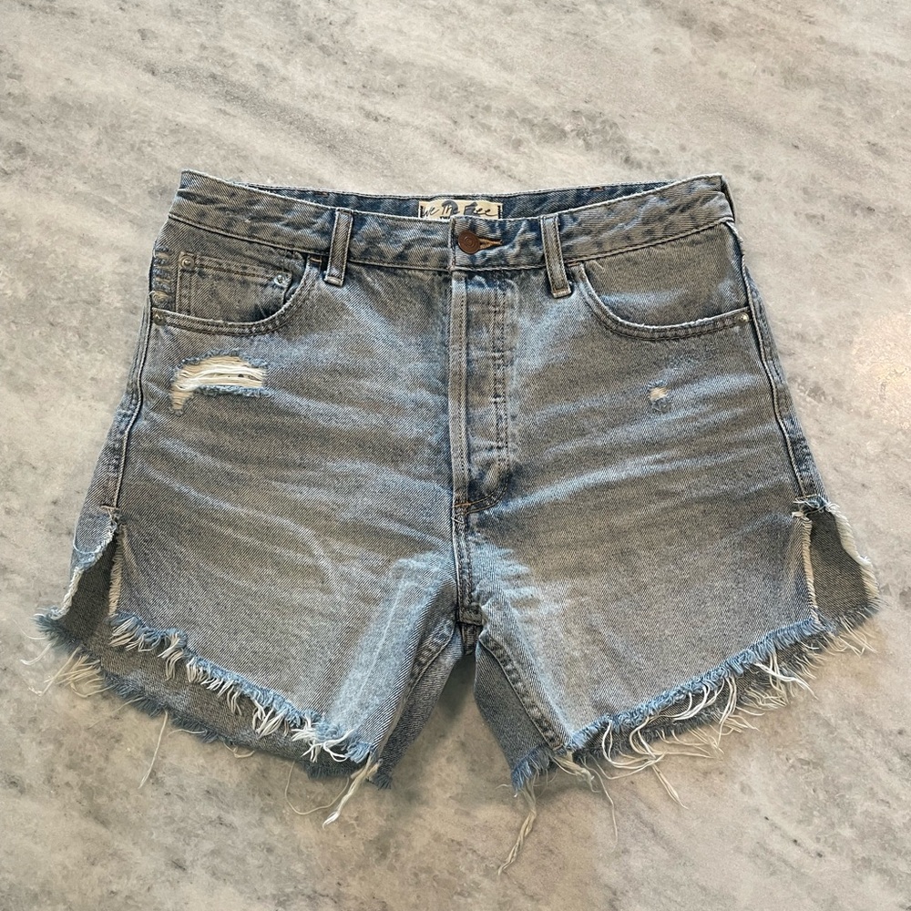 Free people We the Free Baggy Tomboy Shorts Distressed Denim